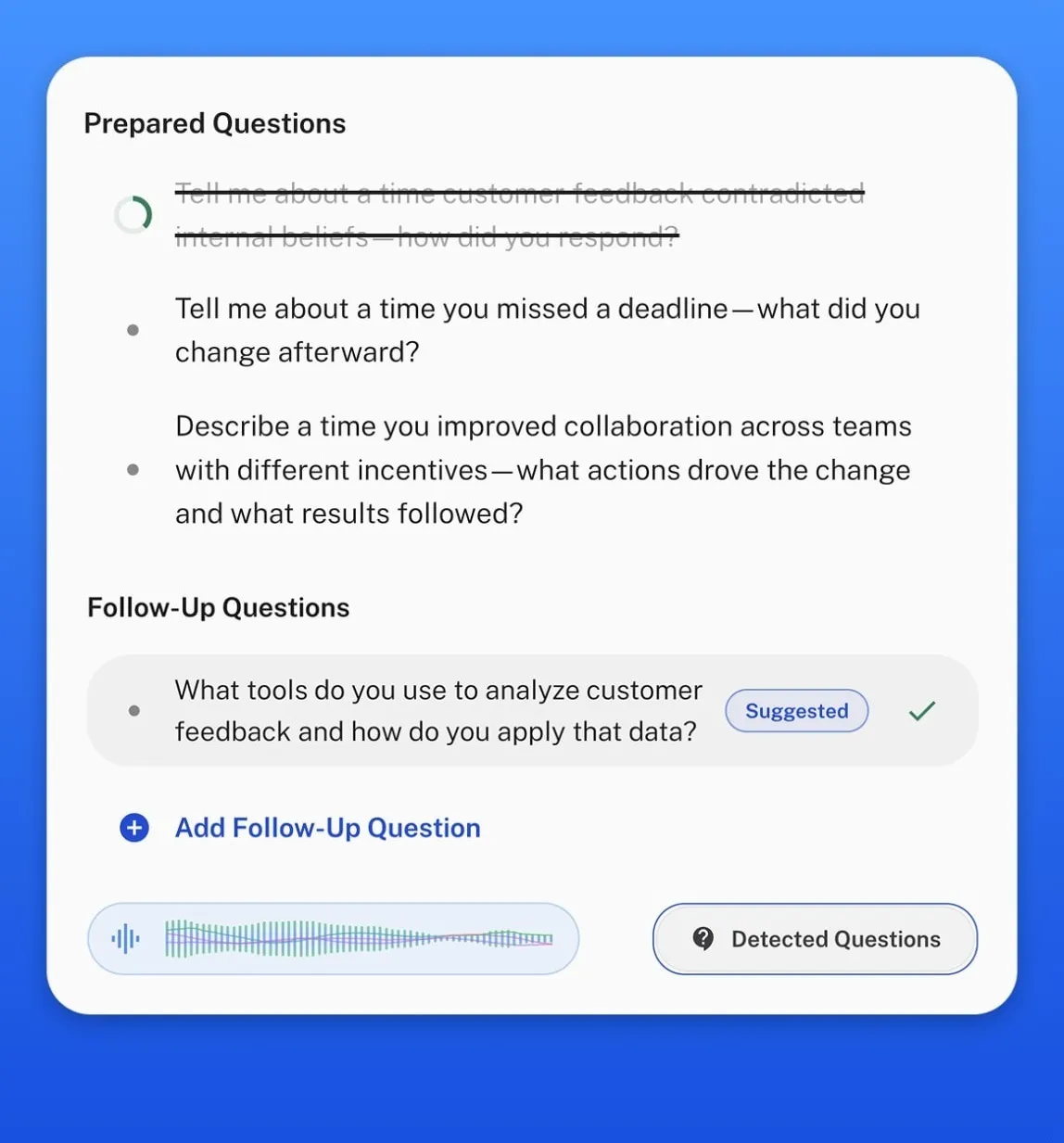 Lavalier’s Live Guidance, surfacing prepared and follow-up questions during an interview